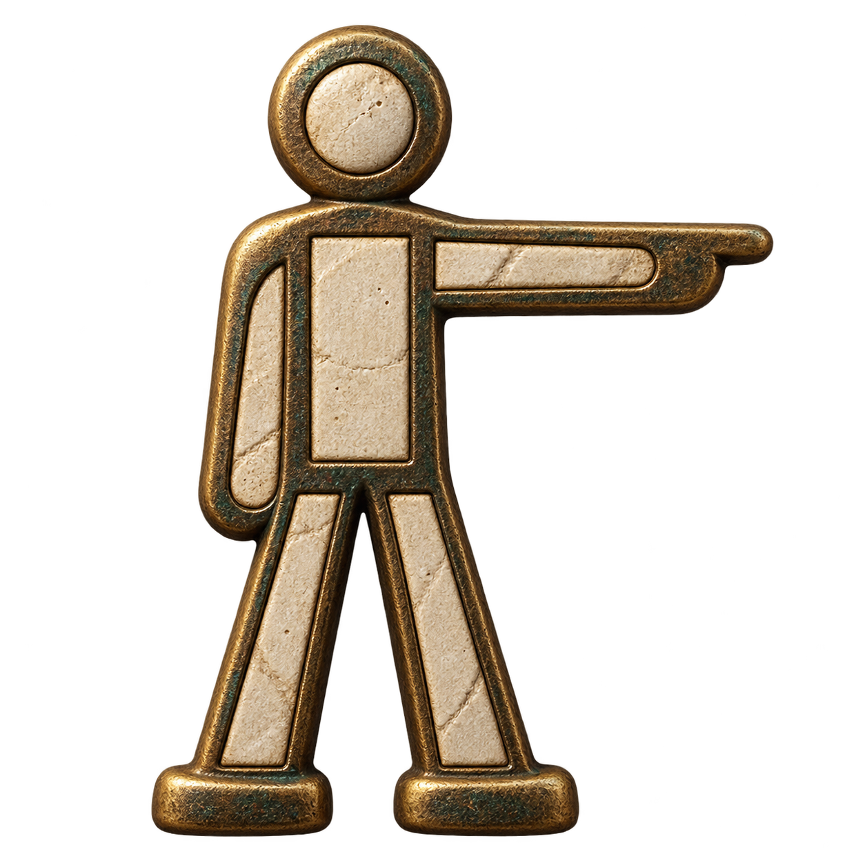 Linesman: a standing figure pointing with one arm