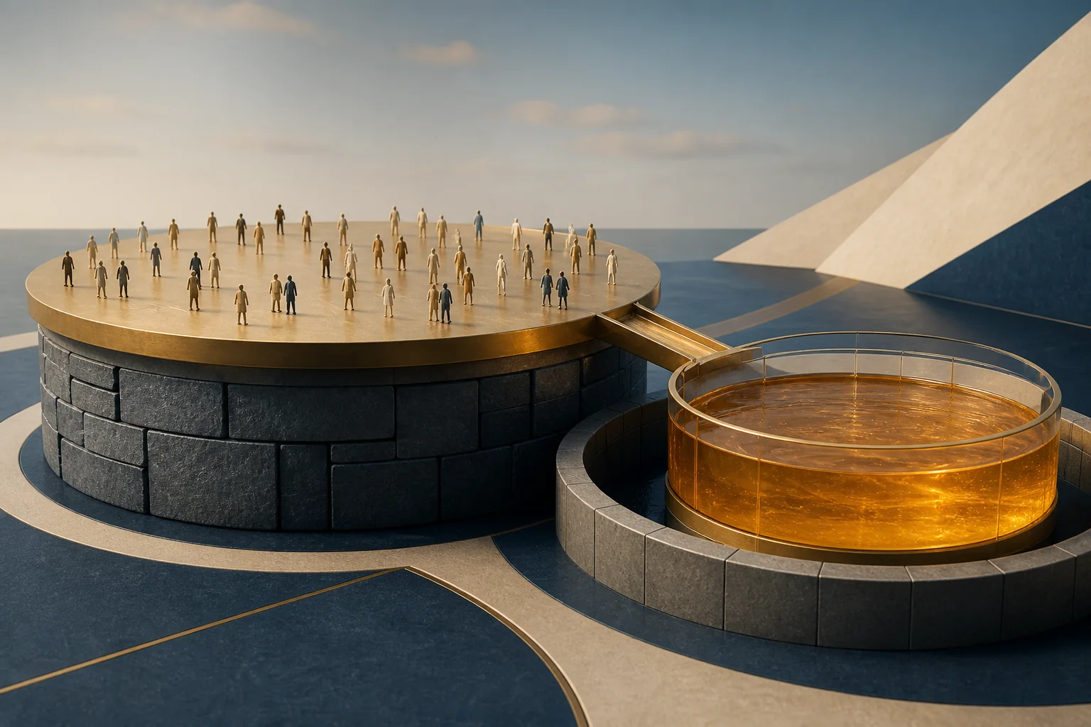 Conceptual model of a workforce platform connected to a separate amber reservoir