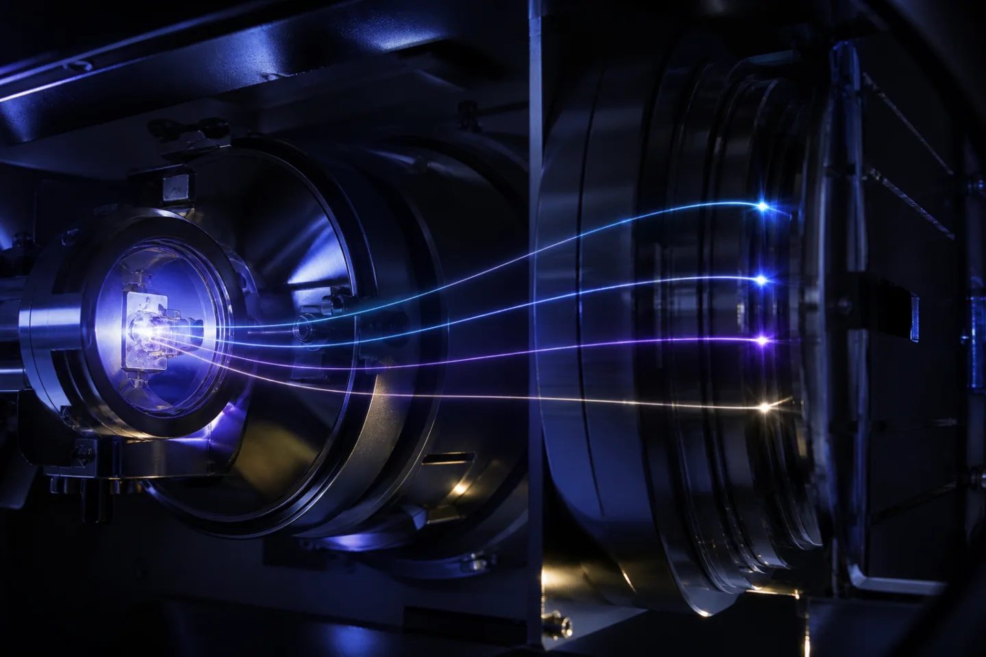 Conceptual laboratory mass spectrometer and isotope traces for comparison with astronomical spectroscopy