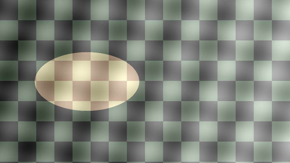 Original synthetic image with an amber ellipse, repeated tiles, gradients and fine variation