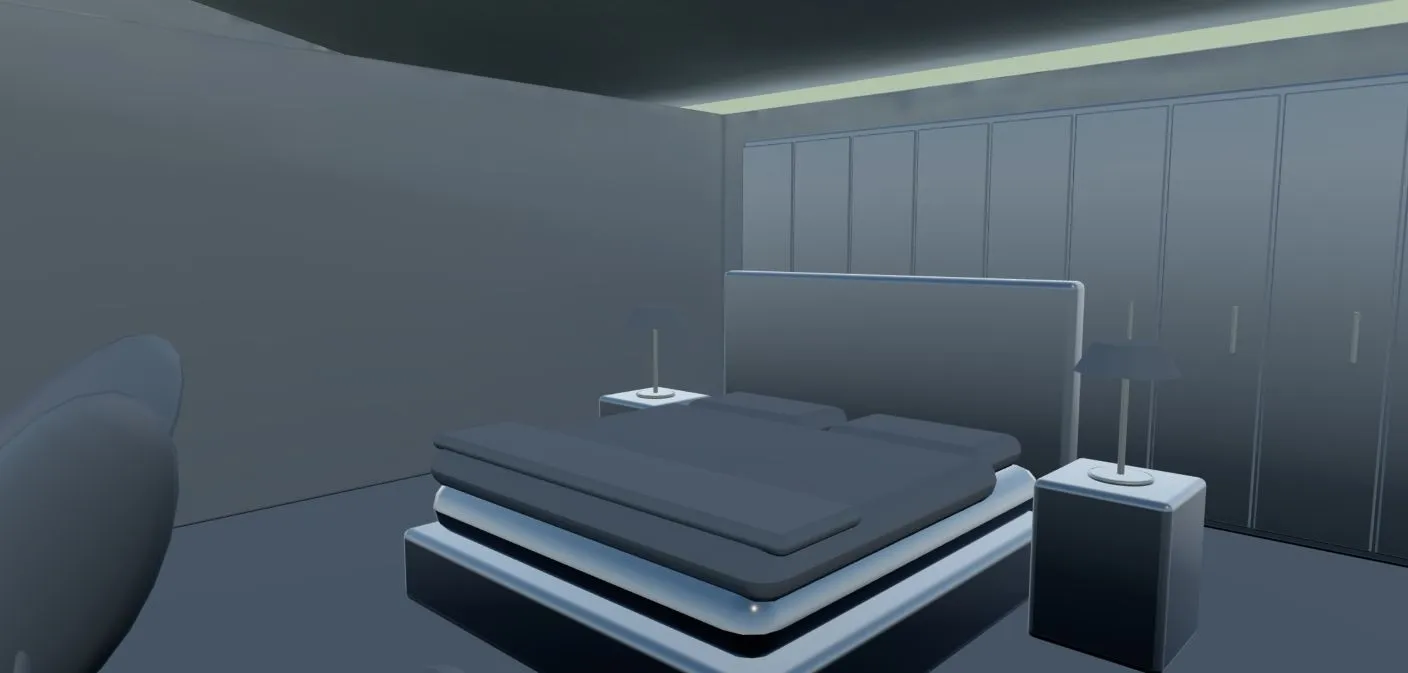 Accepted Blender model view of the master bedroom